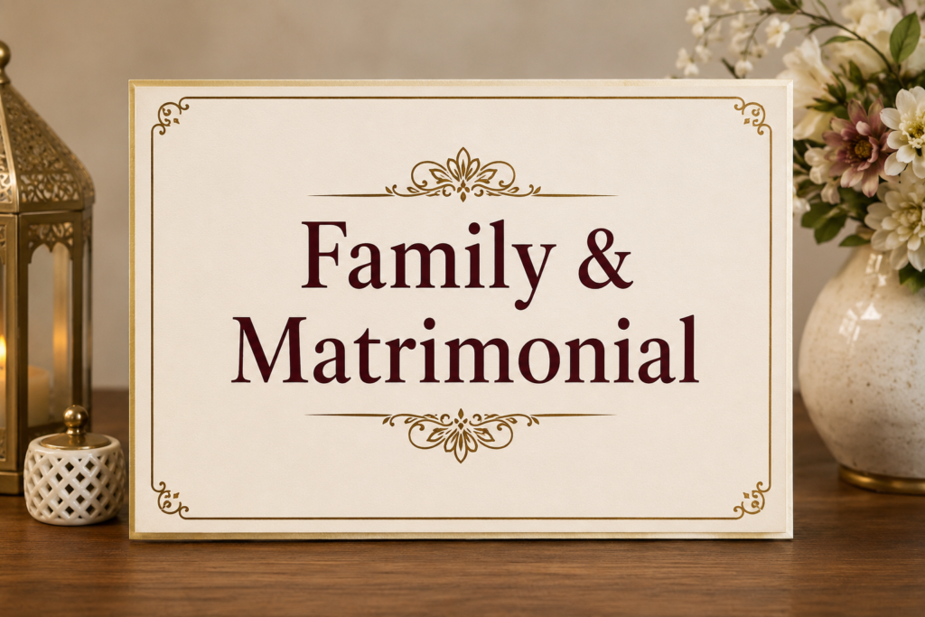 Family & Matrimonial Law: Protecting Relationships, Rights, and Legal Security